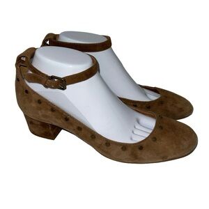 Madewell Brown Suede Ankle Strap Heels